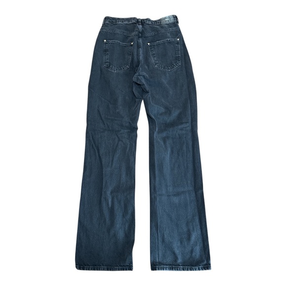 Zara High Rise Straight Leg Black Distressed Knee Jeans in Black Women’s Size 8 - Picture 2 of 5